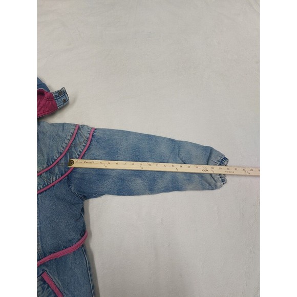 Vintage Expressions Quilt Lined Long Denim Jacket Women's Size Medium 14/16 - Picture 7 of 9